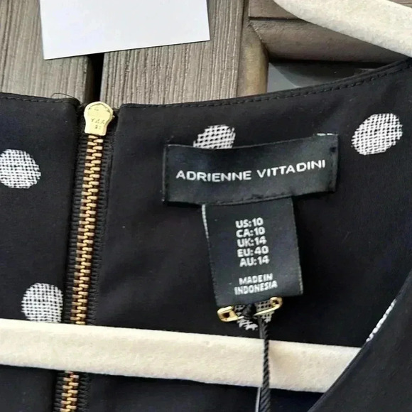 Adrienne Vittadini black and white polka dot dress Size 10. NWT - Picture 5 of 7